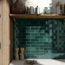 Faïence Effet Zellige Vert Artisan 6.5x20 Green - Les Carreaux De Jean
