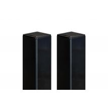 Casanoov - Lot De 2 Poteaux Dario 6x6 En Fer H.170cm - Noir Brillant
