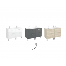 Salgar - Meuble De Salle De Bain 120 Cm Dimensions 120 Cm Couleur Gris Option A Suspendre