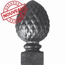 Déco Fer Forgé - Pomme De Pin Fonte Taraudée M10 Et À Visser 120 X 65 Base 42mm