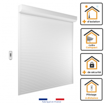 Volet Moustiquaire - Volet Roulant Pvc H220 Cm X L120 Cm Radio Sans Fil Blanc