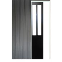 Porte Coulissante Atelier Noir H204 X L93 + Systeme Galandage Et Kit De Finition Inclus Gd Menuiseries