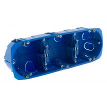 Triple Boîte D'encastrement Multimat Patte Métal - Bleu - Blm