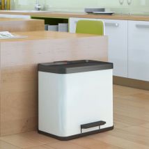 Poubelle à pédale Oko Duo Plus Taille L 17+9 L Blanc 0630-230 Hailo
