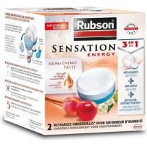 Déshumidificateur D'air Rubson Recharge Sensation 3en1 Aroma Energy Fruit Lot De 2 Recharges