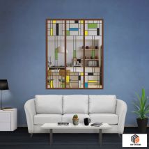 My'system - Verriere 3 Verres Indiana - L X H : 102 X 125 Cm - Laqué Effet Rouille Granité - Verre Clair Inclus