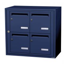 Bloc Collectif Leabox.com, 2x2, Grade 3, Simple Face, Intérieur, Mural, Bleu Saphir Ral 5003 Finition Brillante