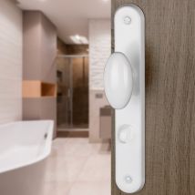 Ouvre & Deco - 2 Poignées De Porte Chic Condamnation, Aluminium Blanc Entraxe 195 Mm, Salle De Bain Wc