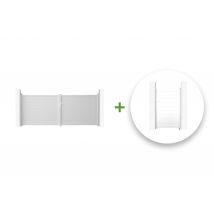 Casanoov - Portail Battant 4m Eiger H.160cm + Portillon 1m Eiger H.160cm Aluminium Blanc