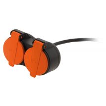 Rallonge Étanche 2 Prises Avec Clapet Orange 2p+t H07rn-f 3x 1,5mm² 25m - Zenitech