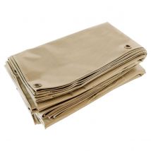 Bâche De Protection 3x4 M Beige Foncé - Garantie 5 Ans Tecplast - Lp506mu - Bâche Pvc Étanche - Résistance Anti-uv