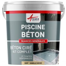 Kit Béton Ciré Piscine Béton - Rénovation Et Etanchéité - 32 M² - Vanille Beige - Arcane Industries