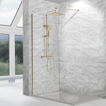 Kassandra - Paroi De Douche Fixe Fresh Avec Profil Or Brossé 120 Cm