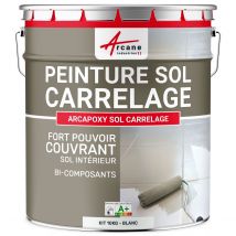 Peinture Résine Sol Carrelage - Arcapoxy Sol Carrelage - 10 Kg (jusqu'à 50 M² En 2 Couches) - Blanc - Ral 9003 - Arcane Industries