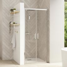 Kinedo - Porte De Douche 2 Pivotants À 180° Smart Design Largeur 1,20m Hauteur 2,05 M Profilé Chromé Verre 6mm Anti Calcaire Transparent Fabriqué En 
