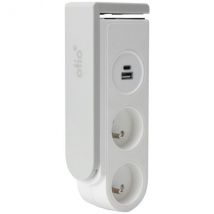 Bloc Multiprise Gekko Clipsable - 2 Prises + 2 Ports Usb - Blanc - Otio