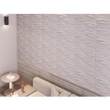 Vente-unique - Panneau Mural 3d À Peindre - Pack De 3m² - Lot De 6 Pièces - Ondia