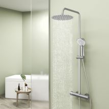 Aica Sanitaire - Aica Colonne De Douche Thermostatique Élégante Ensemble De Douche Thermostatique Avec Mitigeur Réglable En Hauteur