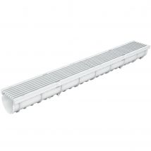 Mea - Caniveaux Extérieur En 1m Avec Grille À Fentes Longitudinales En Plastique Recyclé Grises Decoline - Largeur Utile 10cm – Passage Piéton