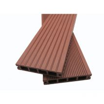 Mccover - Lame Terrasse Bois Composite Alvéolaire Dual Brun Rouge, L: 360 Cm, L: 14 Cm, E: 25mm, Couverture: 0.5m²