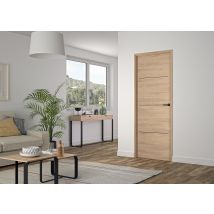 Optimum - Bloc Porte Ajustable Décor Chêne Clair Palerme - Poussant Gauche - H 204 X L 73 Cm