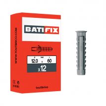 Boite 12 Chevilles 12 X 60mm Matériaux Pleins Nylon - Batifix