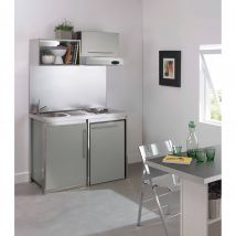 Moderna - Meuble Haut Niche Métalline Gris Alu 60 Cm