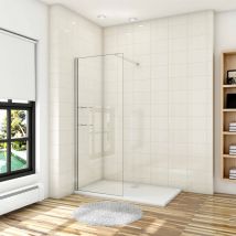Aica Sanitaire - Aica Paroi De Douche 90x190cm Paroi De Douche À L'italienne Avec Une Barre De Fixation 140cm Recoupable