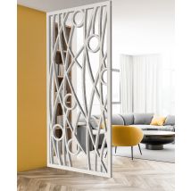 Ad Lyon - Claustra Décoratif Mural Cercle En Pvc Blanc - Largeur 100 Cm X Hauteur 200 Cm X Profondeur 2.4 Cm