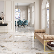 Rentside - Carrelage Sol Blanc Brillant Poli L.90 X L.90 Cm Luanda