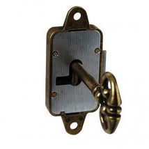 Cime - Serrure De Meuble Rustique Pour Porte Droite - Axe 20mm - Zamak Bronze
