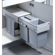 Poubelle De Cuisine Tri Sélectif 2 Bacs Encastrable 30l (15+15) Hailo Tandem