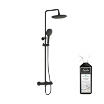 Vitra - Colonne de douche VITRA Aquaheat Bliss 240 noir mat + Nettoyant Briochin