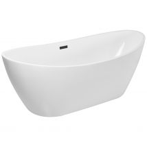 Balneo Baignoire Autoportante 170x72cm, Accessoires Noir, Acrylique Thermoformé 3.5mm, Avec Pieds Réglables, Parma