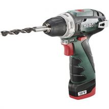 Perceuse-visseuse Sans Fil Metabo Powermaxx Bs Basic 600984000 12 V 2.0 Ah Li-ion + 2 Batteries, + Chargeur
