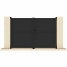 Gefradis - Portail Battant Aluminium H.200 X L.355 Cm Anthracite Acca
