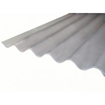 Mccover - Plaque De Polycarbonate Ondulé Alvéolaire 6mm Go (grande Onde 177/51 Mm) Clair, E : 6 Mm, L : - 92cm, L : - 2.5m