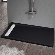 Stano - Receveur De Douche 80 X 170 Cm Extra Plat Elite En Résine Surface Ardoisée Noir