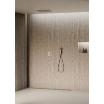 Kroos - Système De Douche Thermostatique Encastré Au Plafond - Nickel Brossé