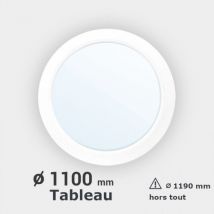 Gefradis - Fenêtre Ronde Pvc Blanc Fixe Diam, 110 Cm Tableau
