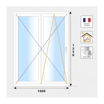 Volet Moustiquaire - Fenêtre 2 Vantaux H1250 Mm Pvc Blanc