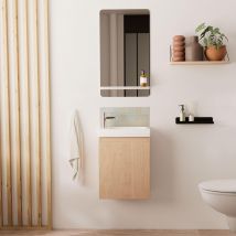 Mob In - Meuble Lave-mains Lisa + Miroir Tablette