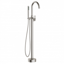 Robinet De Baignoire Ilot Mécanique Colonne De Sol Charme Essebagno - Façon Inox