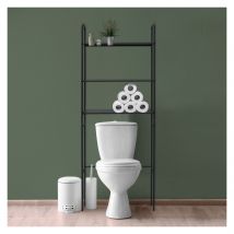 Mob In - Meuble Wc Pont De Rangement Étagère Wc En Métal Noir Kali