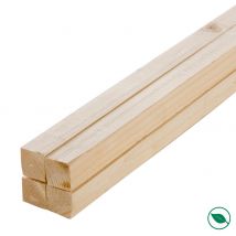 Forestea - Lot De 4 Tasseaux Sapin Rabotés 2400 X 44 X 44 Mm - Pefc 70%