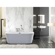 Vente-unique - Baignoire Semi Îlot - 245l - 170 X 75 X 58 Cm - Blanche - Acrylique - Divina