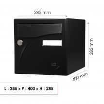 Renz - Boite Aux Lettres Préface 2 Portes Noir Ral 9005 Mat