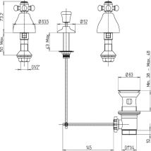 Paini - Mélangeur Bidet 3 Trous Tiffany Chrome