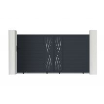 Casanoov - Portail coulissant 3m VELETA H.180cm aluminium gris