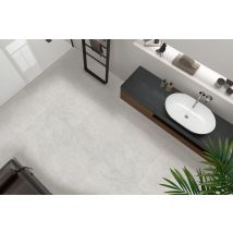Tile - Carrelage sol intérieur effet béton Ridefort Pearl l.60 x L.60 cm - Vendu par palette de 51.84m²
